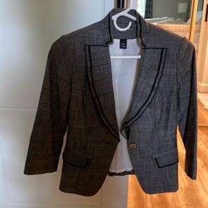 Black / Grey White House Black Market cropped blazer, size 00